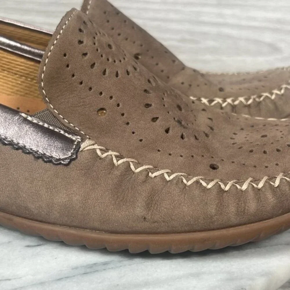 Gabor Moccasins‎ Womens 6.5 Slip On Loafers Brown Leather Comfort Soft Handmade - Picture 12 of 15